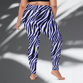 Electric Blue Zebra Leggings