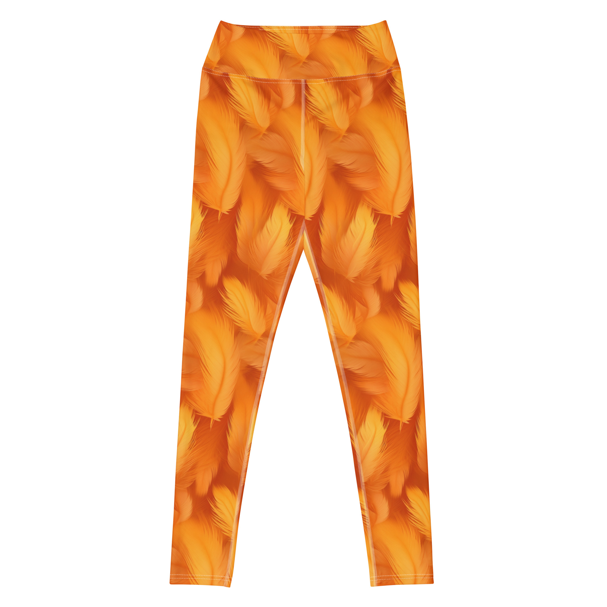 Orange Feathers Leggings - Image 3