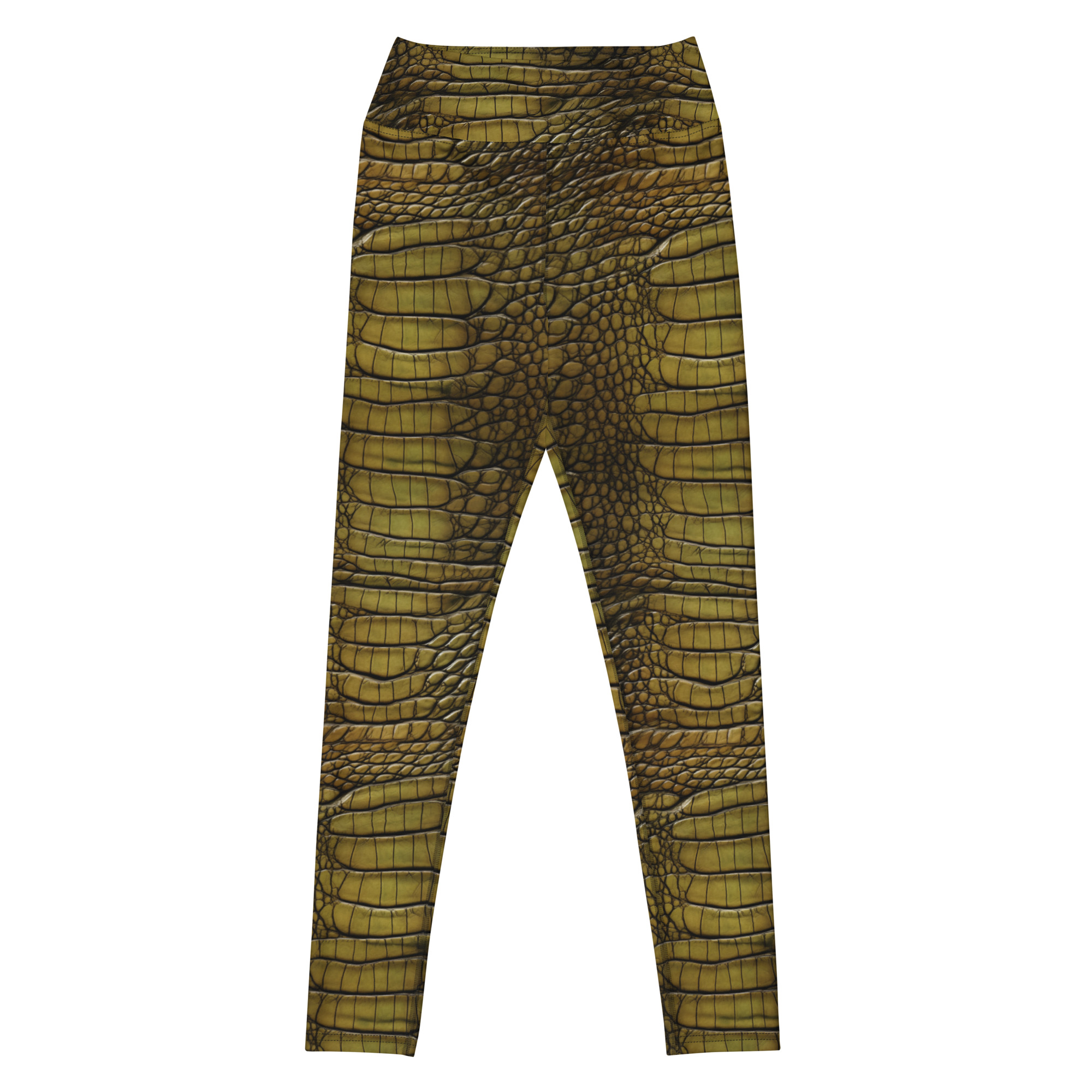 Green Crocodile or Alligator Leggings - Image 3