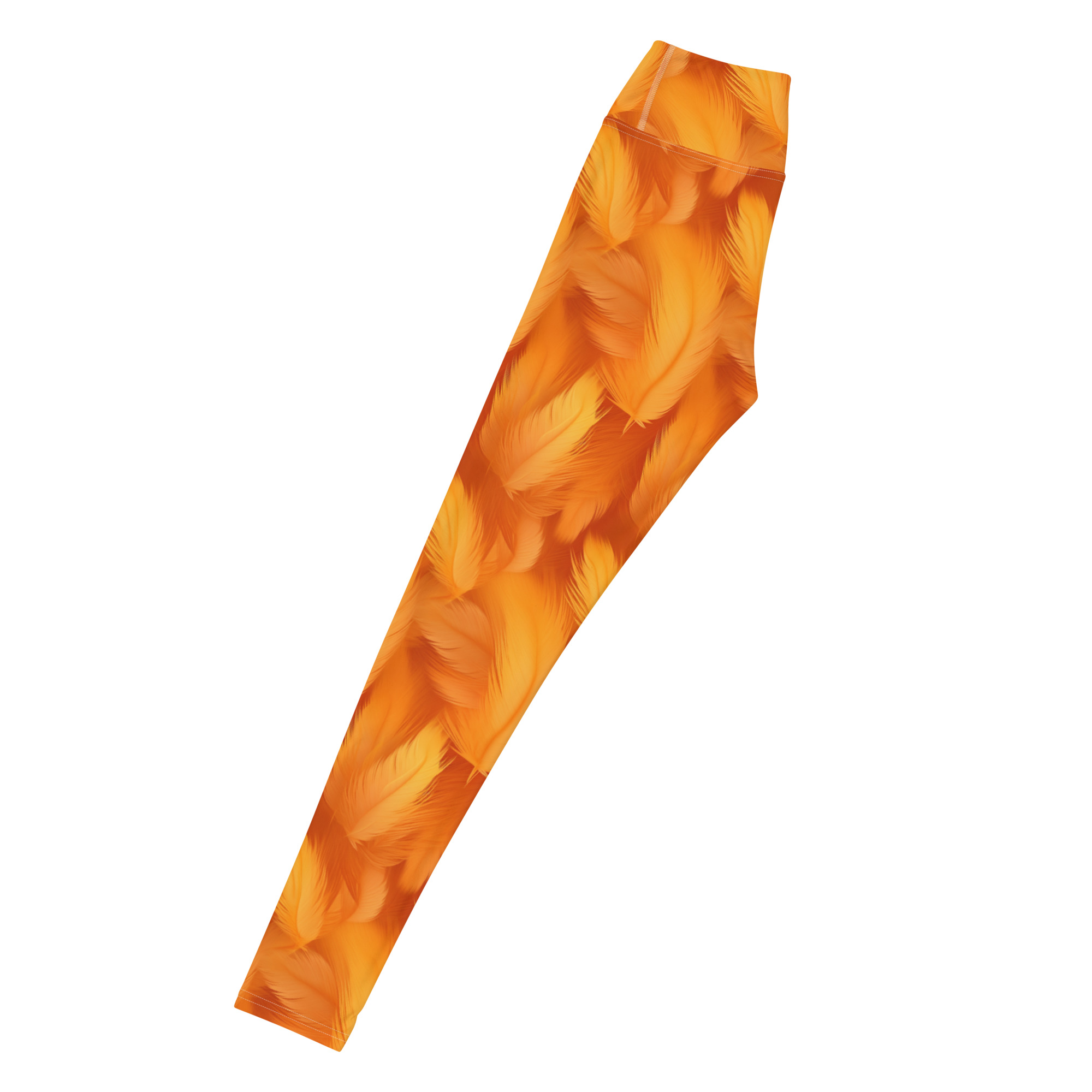 Orange Feathers Leggings - Image 5