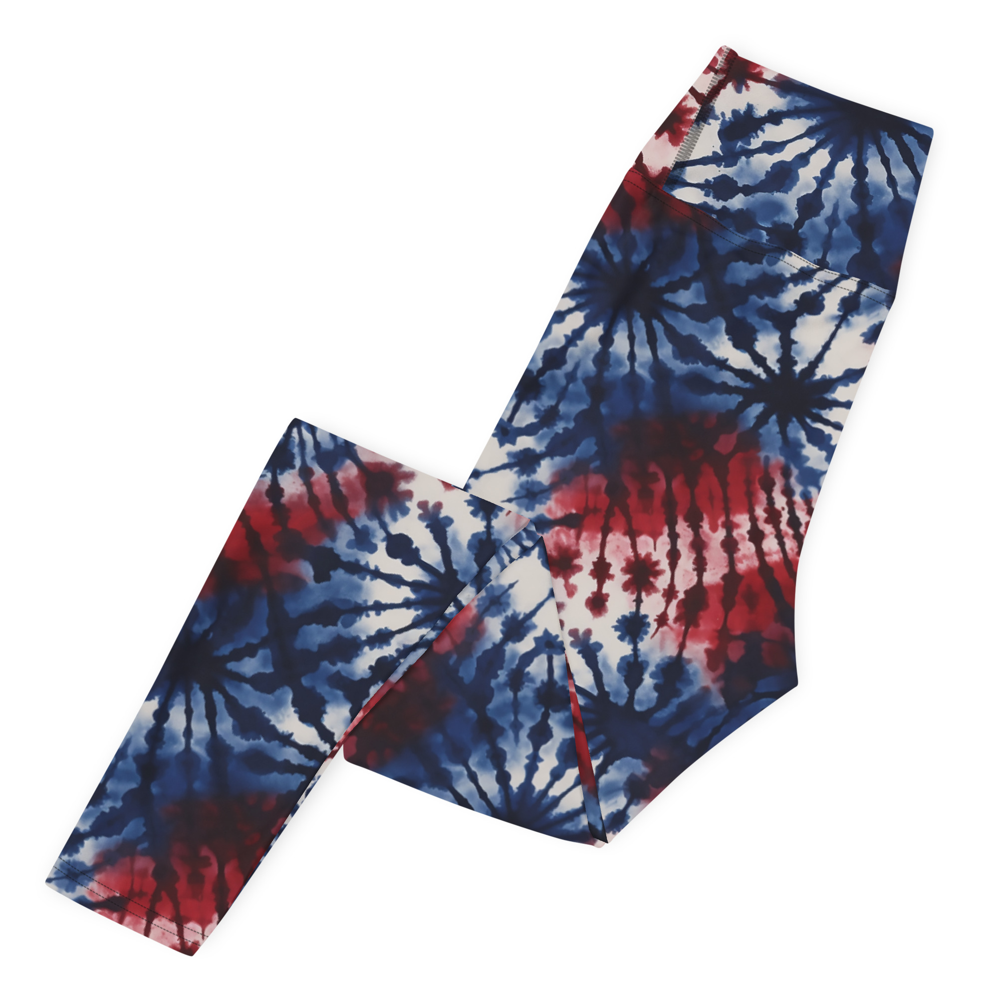 Red White & Blue Tie Dye Leggings - Image 6