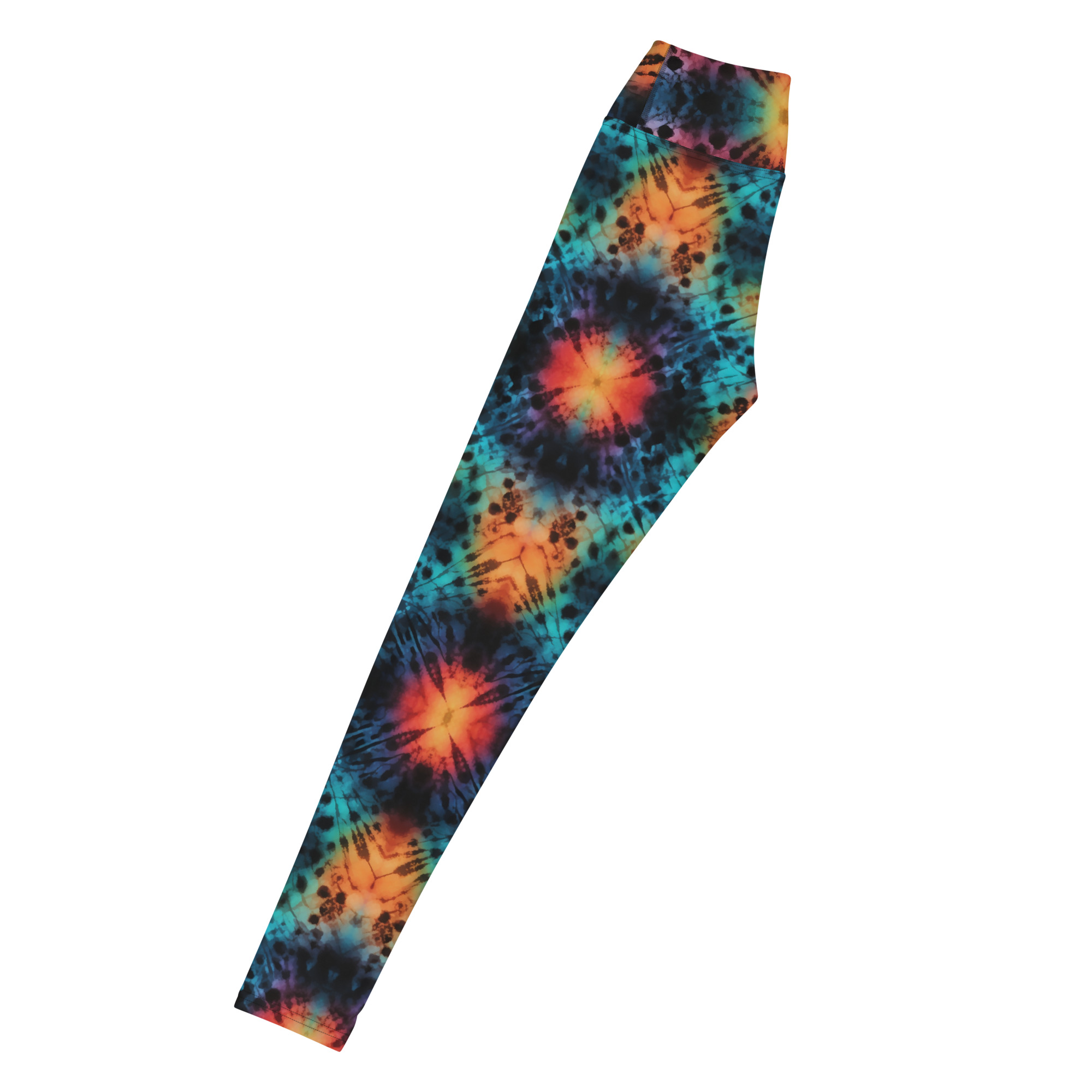 Dark Rainbow Tie Dye Leggings - Image 5