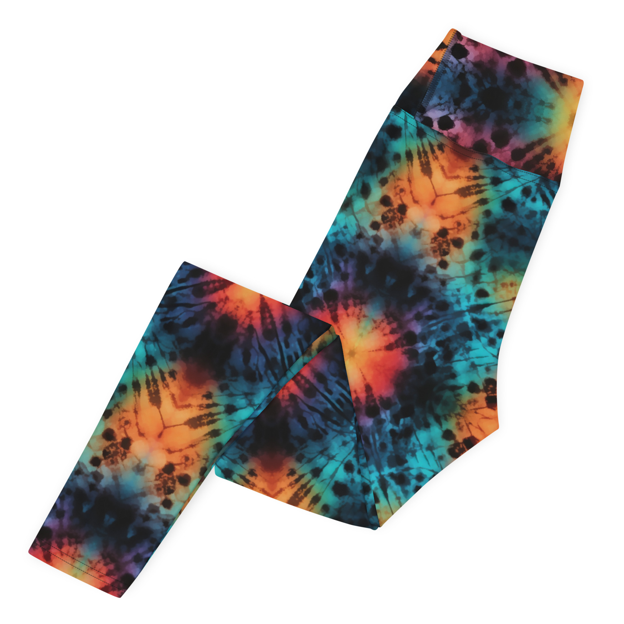 Dark Rainbow Tie Dye Leggings - Image 6