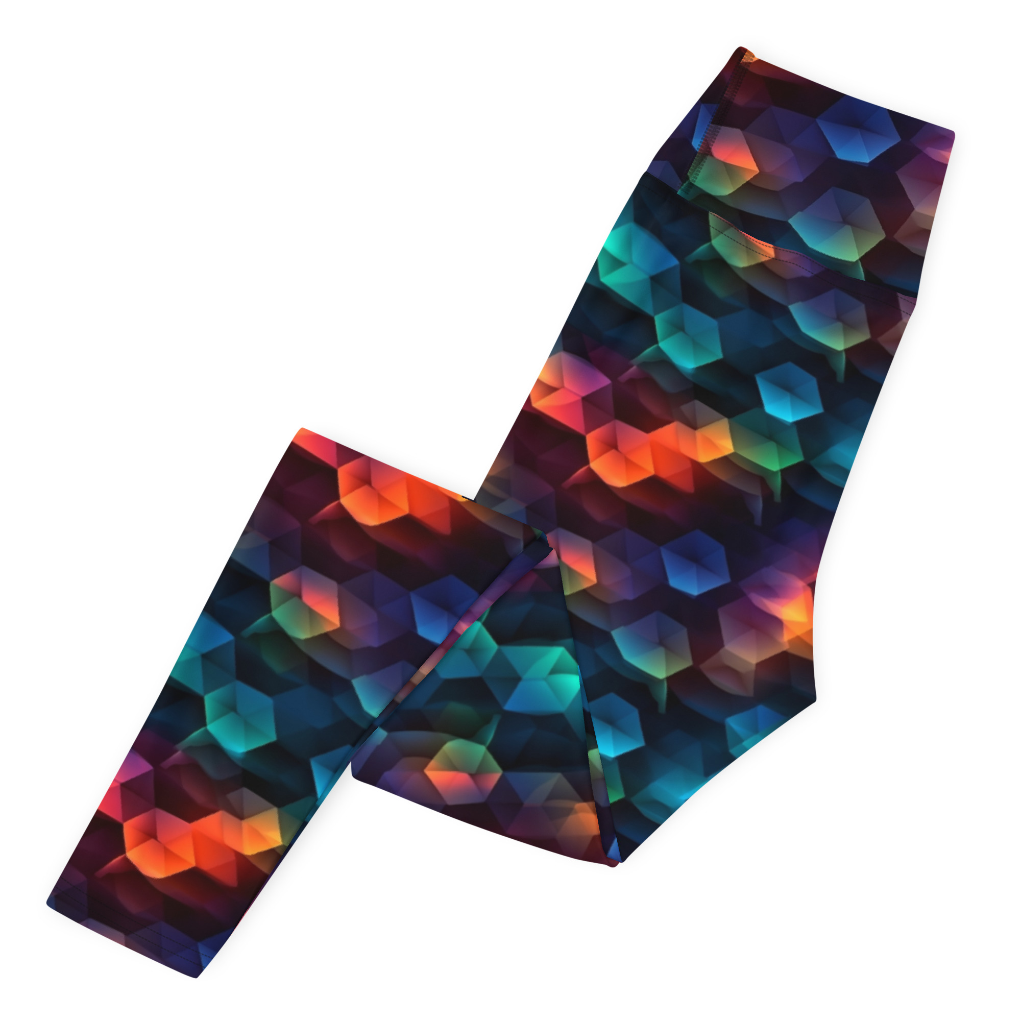 Dark Rainbow Faceted Gems Leggings - Image 6
