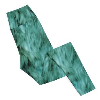 Soft Turquoise Feathers Leggings