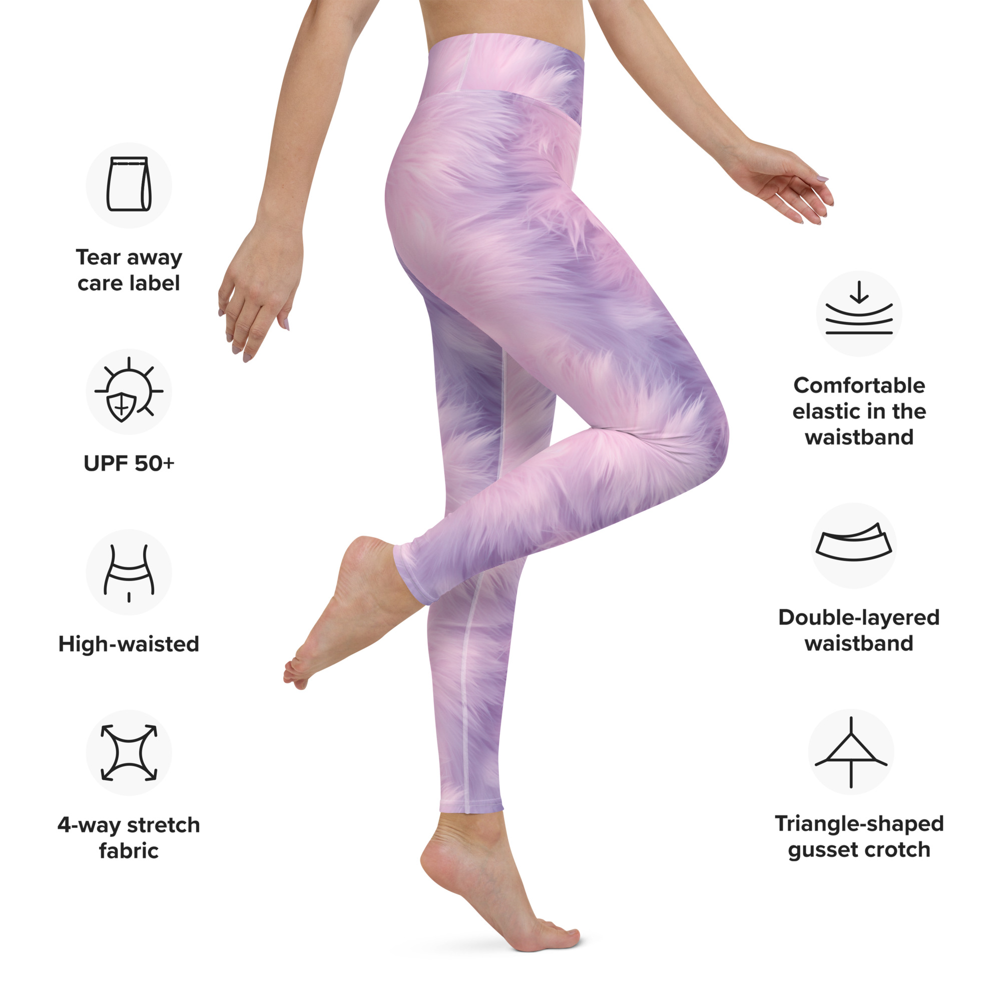 Pink & Purple Fur Leggings - Image 2