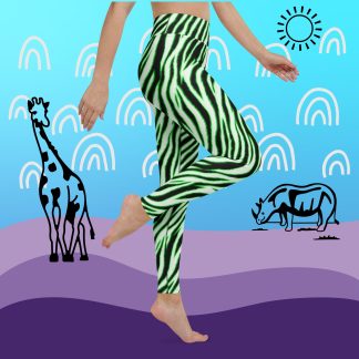 Electric Green Zebra Leggings