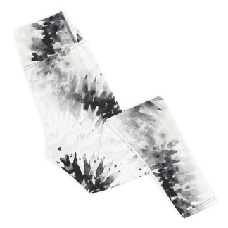 Black & White Tie Dye Criss Cross Leggings