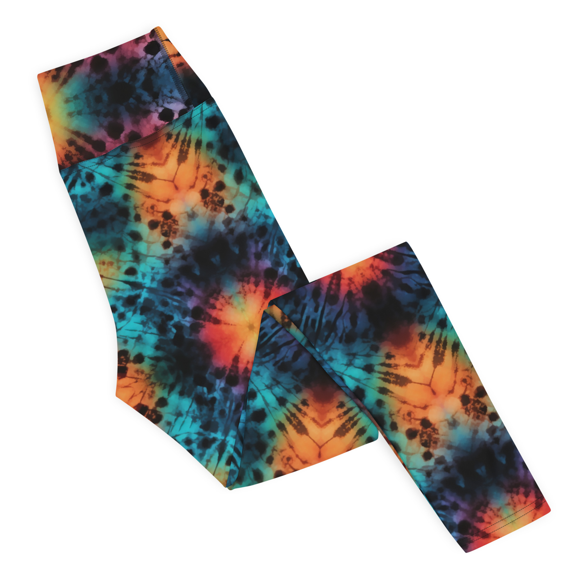 Dark Rainbow Tie Dye Leggings