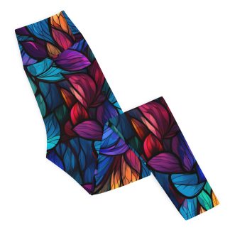 Dark Stained Glass Garden Leggings