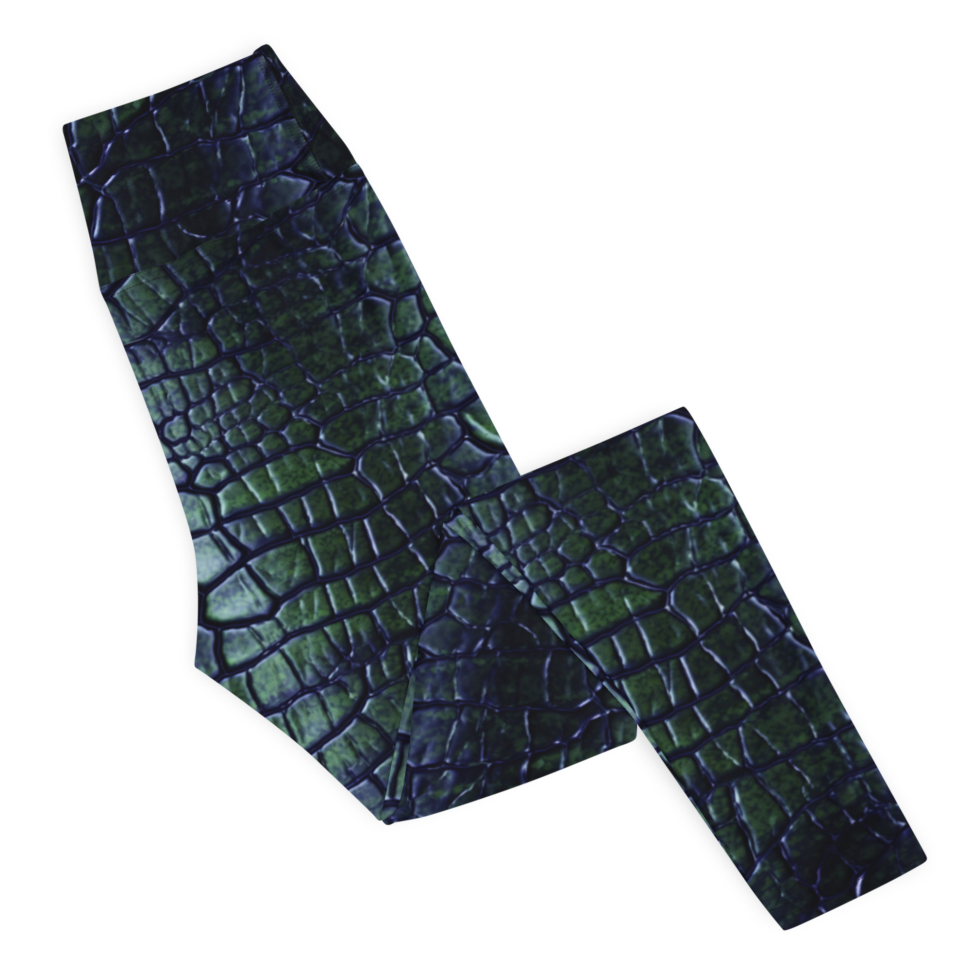 Purple & Green Crocodile or Alligator Leggings