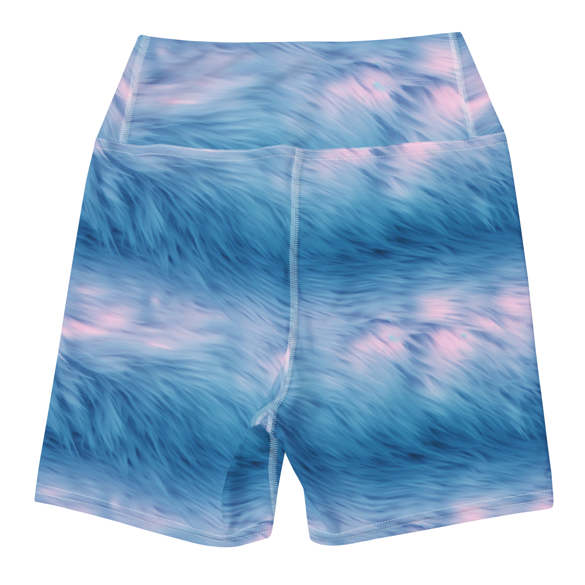 Blue & Pink Fluffy Fur Shorts - Image 3
