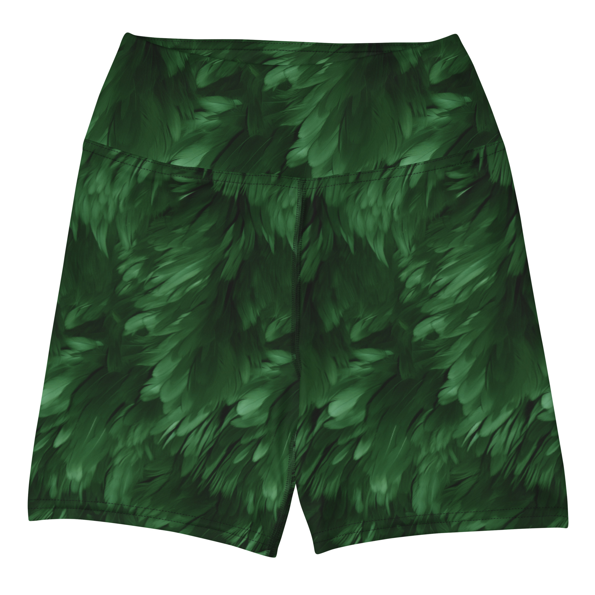 Dark Green Fluffy Feathers Shorts