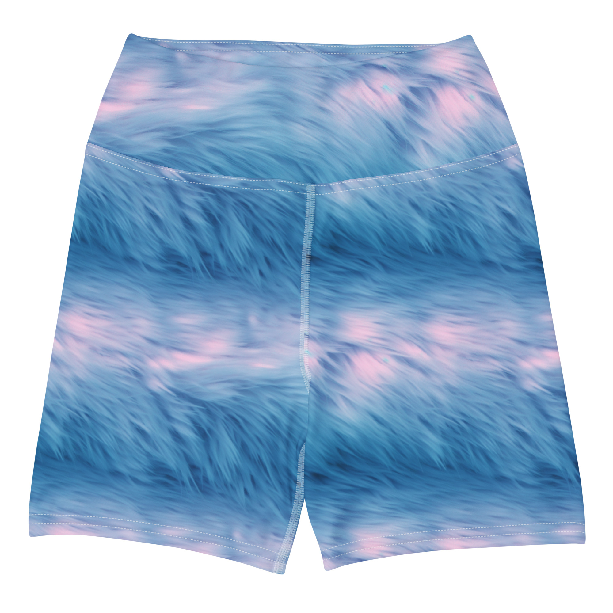 Blue & Pink Fluffy Fur Shorts