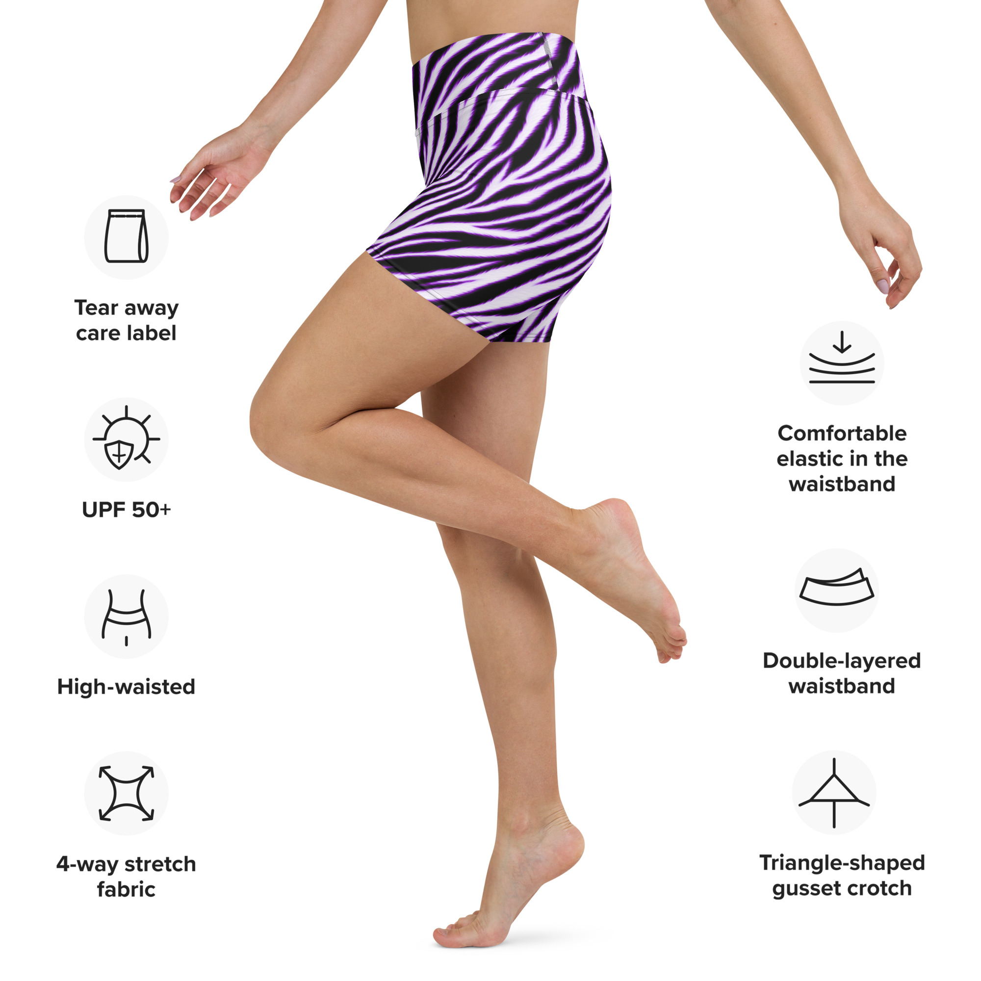 Electric Purple Zebra Shorts - Image 2