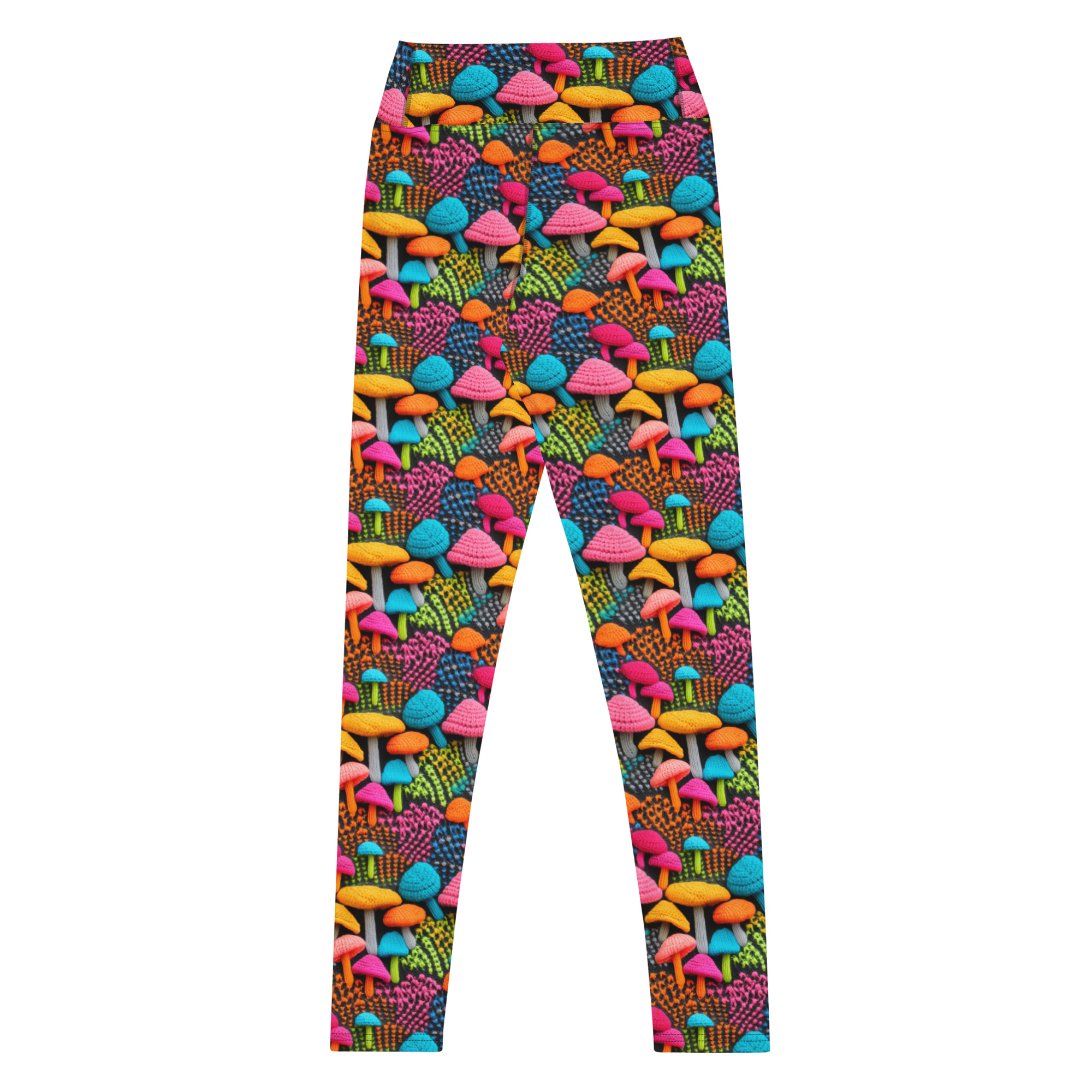Knitted Mushroom Yoga Leggings - Image 6