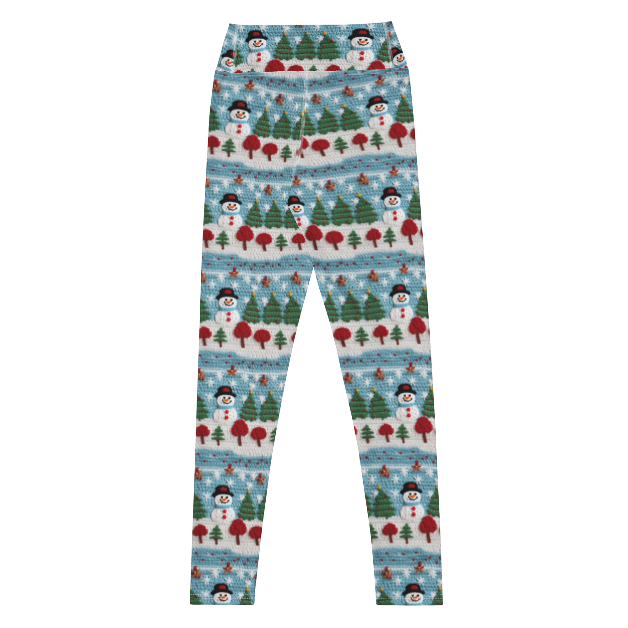 Knitted Snowman Yoga Leggings - Image 4
