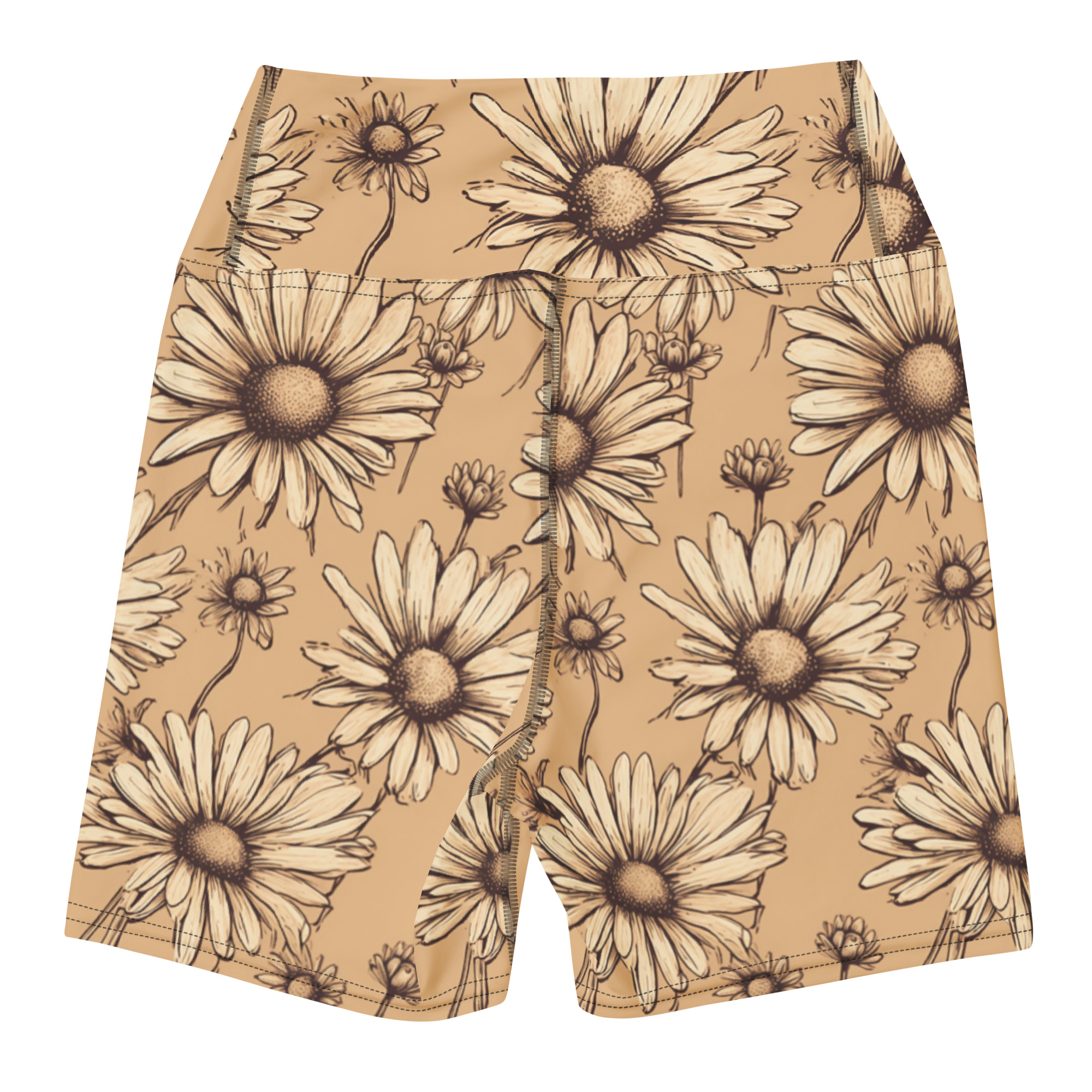 Daisies 2 Yoga Shorts - Image 4