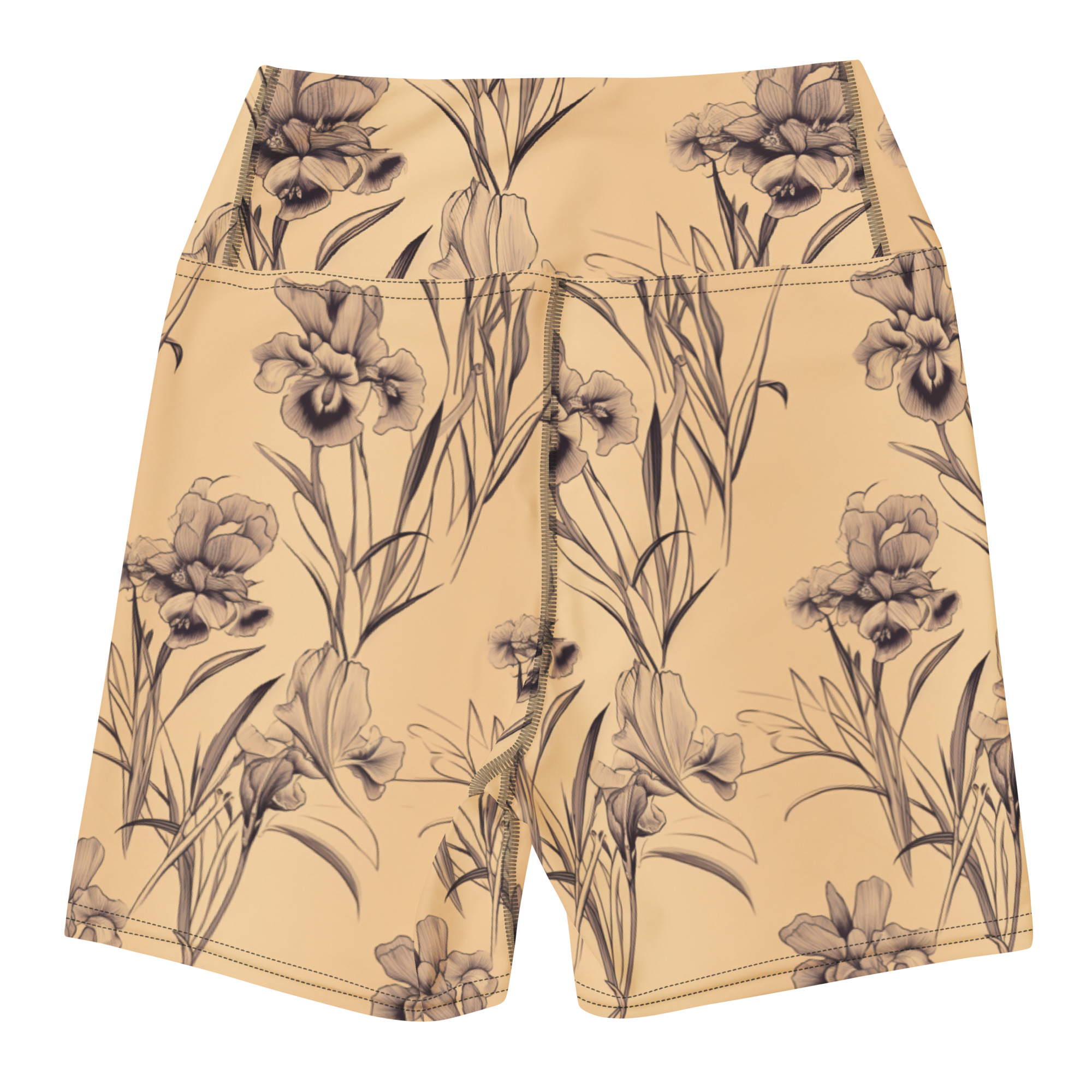 Irises 1 Yoga Shorts - Image 4