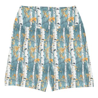 Aspen Trees With Blue Yoga Shorts