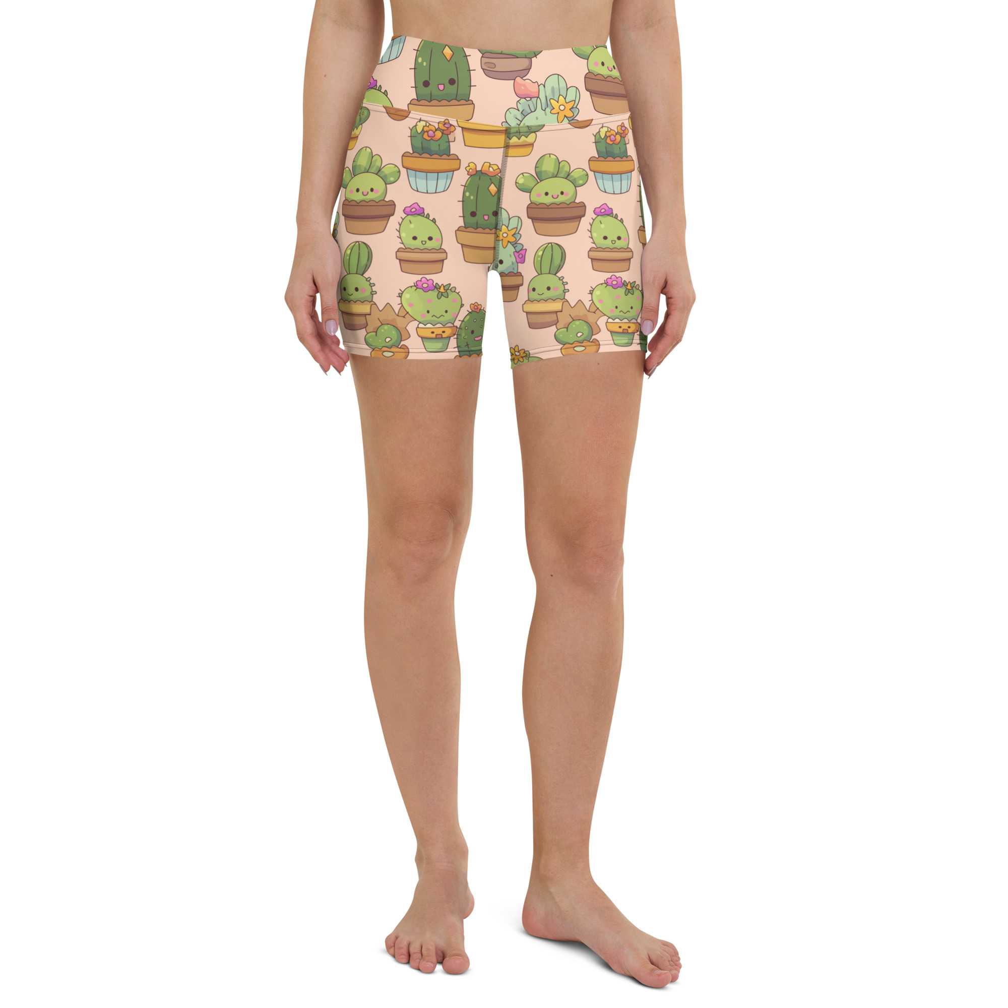 Happy Cacti Yoga Shorts - Image 3