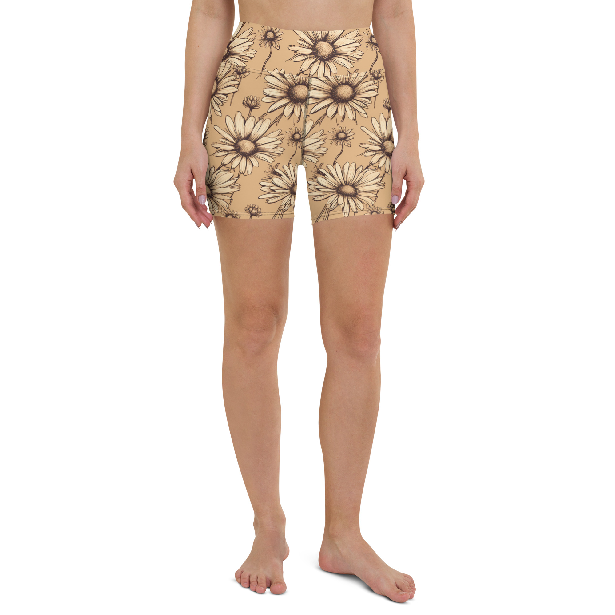 Daisies 2 Yoga Shorts - Image 3