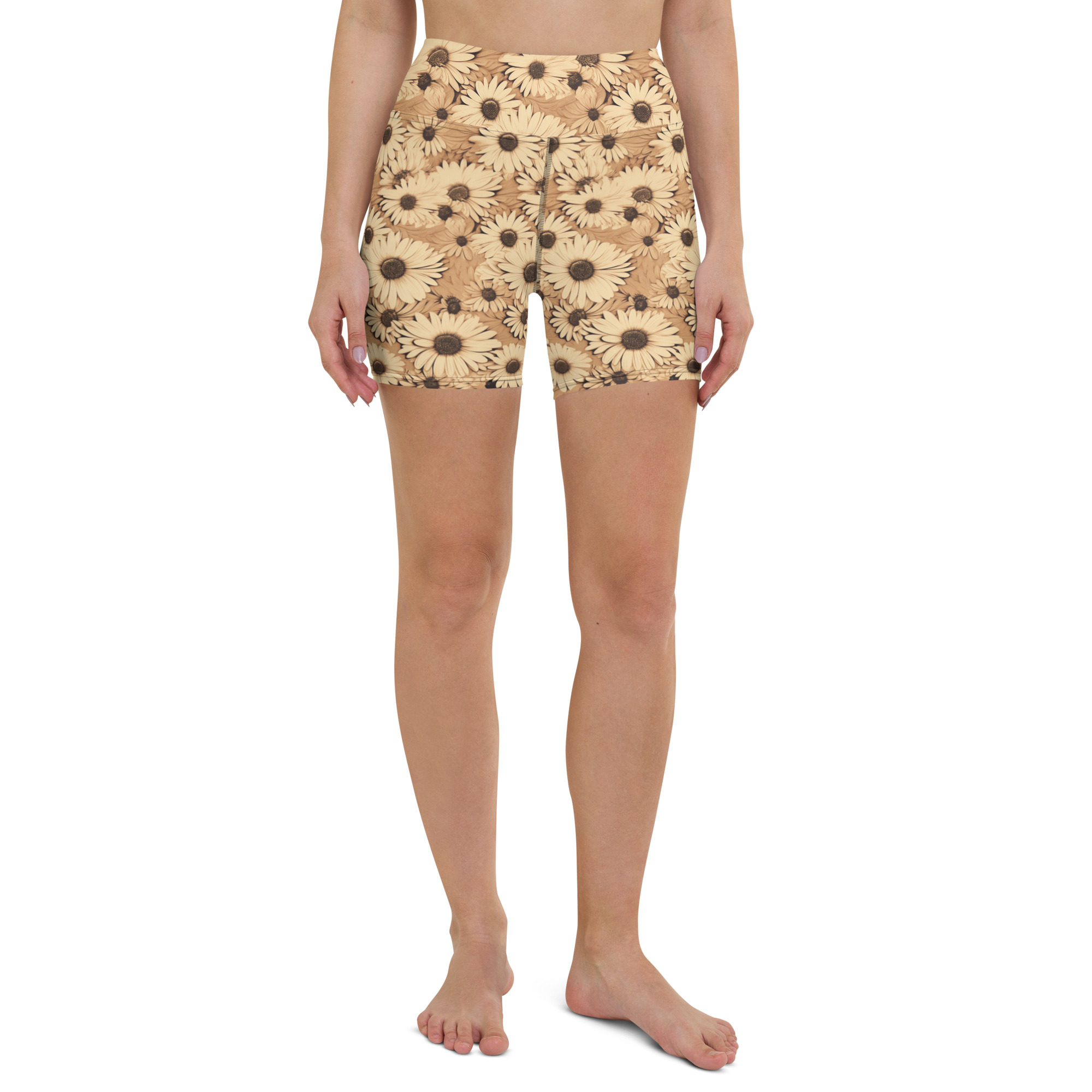 Daisies 3 Yoga Shorts - Image 3