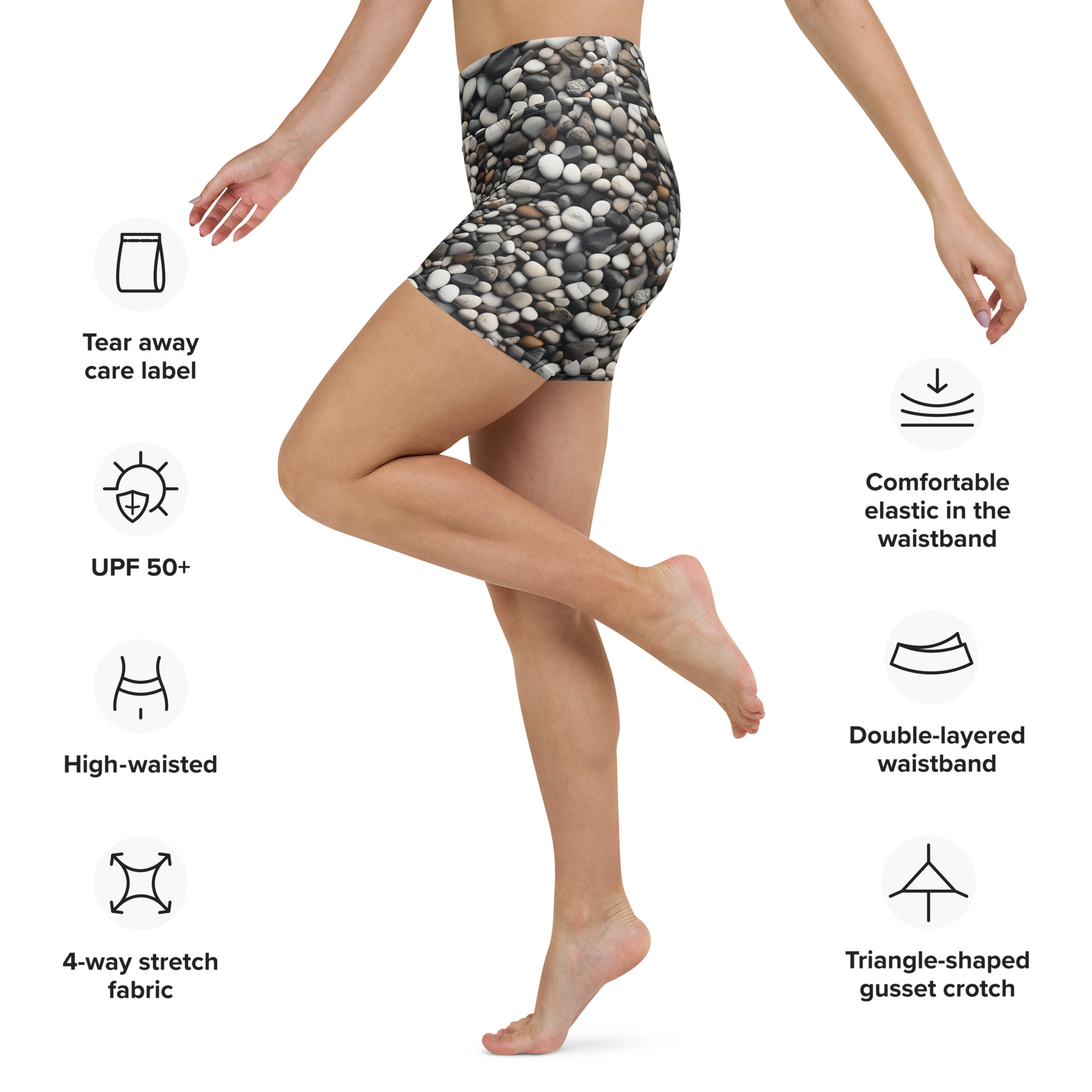 River Rocks Yoga Shorts - Image 2