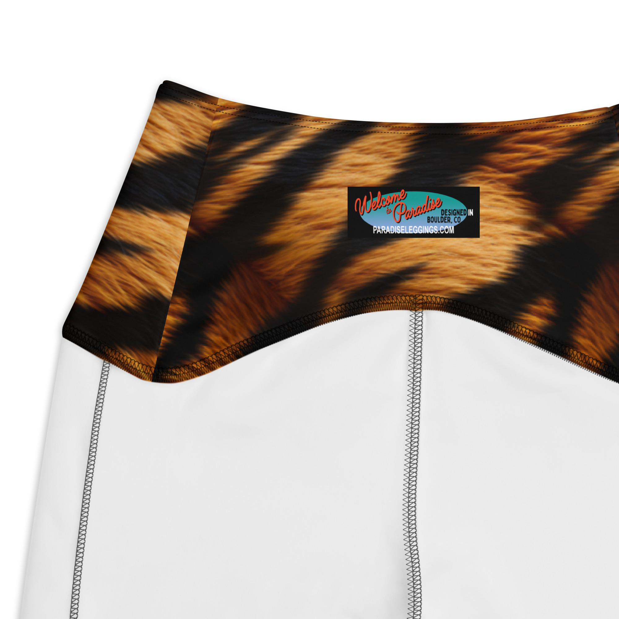 Tiger Print High Waisted Leggings With Pockets - Image 7
